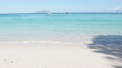 Bon Vallon Beach clear water in front gimbal Seychelles