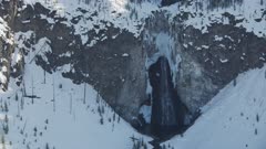 8k Yellowstone Winter Waterfall