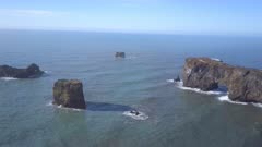 High Level View of Dyrholaey Arch in Iceland