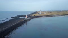Gardur Lighthouse Iceland Aerial View