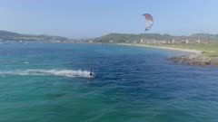 Kitesurfer in an Ocean Bay