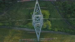 Birds Eye View of an Electricity Pylon