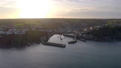 Mevagissey Harbour in Cornwall UK, A Picturesque Seaside Town From the Air