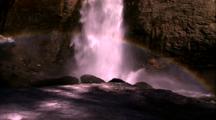 Water Scenics - Tower Falls, Full Rainbow At Bottom Of Falls-