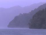 Palau Coastline With Choppy Ocean, Rain