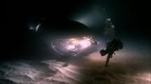 Mir Sub On Ocean Floor With Diver