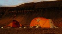 Tents Set Up On Beach