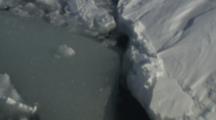 View Looking Down From Boat Traveling Through Melt Ice