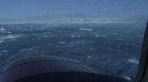 Aerial Over Greenland Arctic Landscape, Icebergs