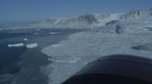 Aerial Over Greenland Arctic Coastal Landscape