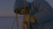 Inuit Man Hunting For Seals