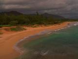 Aerial Sandy Coastline Of Hawaii