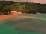 Aerial Sandy Coastline And Coral Reef