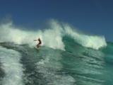 Slow Motion, Surfer Rides Big Wave