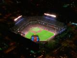 Aerial Of Baltimore Cityscape, Stadium At Night