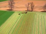 Aerial View Of Pennsylvania Farmland, Plow Horses
