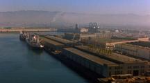Ship At Dock, Aerial Shot, Misty - Reads,