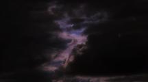 Timelapse Of Storm Clouds Moving Across Dark Sky