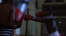 Teenagers Training At A Boxing Gym