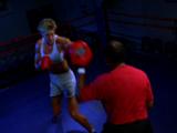 Woman Boxer Spars With Her Trainer