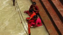 Hindu Women Take Ritual Bath In Ganges River