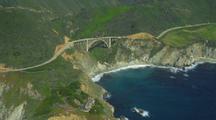 Aerial Big Sur Coast With Bridge
