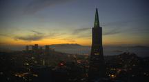 San Francisco Sunset With Tansamerica Pyramid