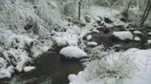 Small Stream In Snow
