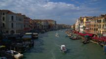 Motorboats Travel Up And Down Venice Canal