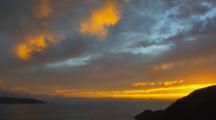 Vivid Sunset Sky And Clouds Over San Francisco Bay