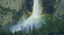 Bridalveil Falls Creates Rainbow From Tunnel View