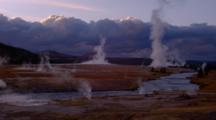 Steaming Geothermal Area Near River