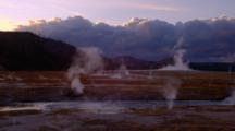 Steaming Geothermal Area Near River