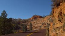 POV Driving On Zion National Park Road