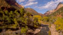 Overlook View Of Virgin River And Autumn Trees