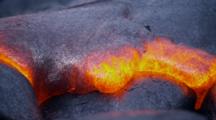 Close Up Glowing Lava From The Ground
