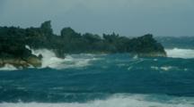 Waves Crashing At Punaluu Park