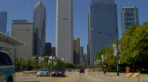 POV Driving In Chicago, Possibly Up Michigan Avenue