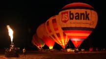 Hot Air Balloons Light Up At Night