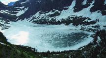 Aerial Of Glacier National Park, Frozen Lake