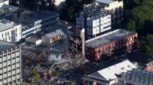 Aerial Christchurch Earthquake, Destroyed Ctv Building, Emergency Crews