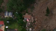 Aerial Christchurch Earthquake, Landslides Damages Home Adjacent To Road