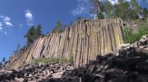 Formations Of Columnar Basalt At Devils Postpile National Monument