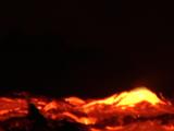 Lava Bubbles In Forground With Ocean Waves