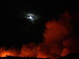 Lava At Night With Moon