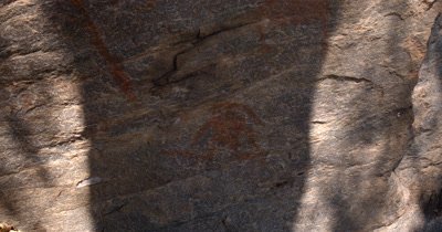 Bushman rock paintings a quartzite rock face at Tsodilo Hills