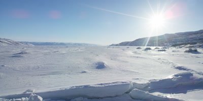 Scenic view of the snow covered Greenland landscape