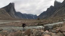 Crossing River, Weasel River Near Mount Thor, Auyuittuq National Park, Baffin Island