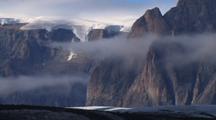 Glacier, Mountains And Penny Ice Cap (Timelapse), Coronation Fiord, Auyuittuq National Park, Baffin Island