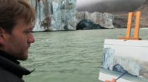 Artist Painting Glacier, Coronation Fiord, Auyuittuq National Park, Baffin Island